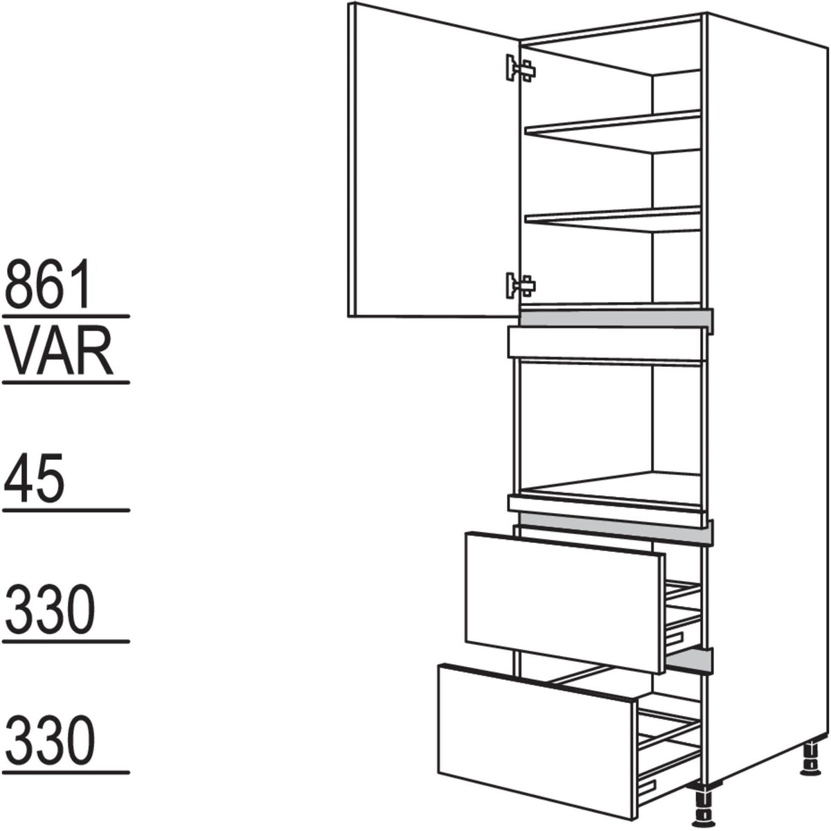 Nobilia Geraete-Umbau Mikrowelle NGM2A-3 45549