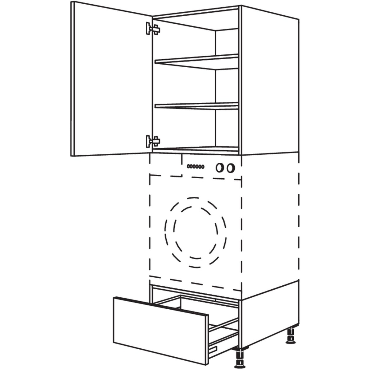 Nobilia Geraete-Umbau Waschmaschine - Waeschetrockner GWST60-1 24613