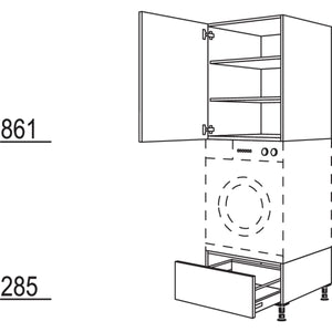 Nobilia Geraete-Umbau Waschmaschine - Waeschetrockner GWST60-1 24613