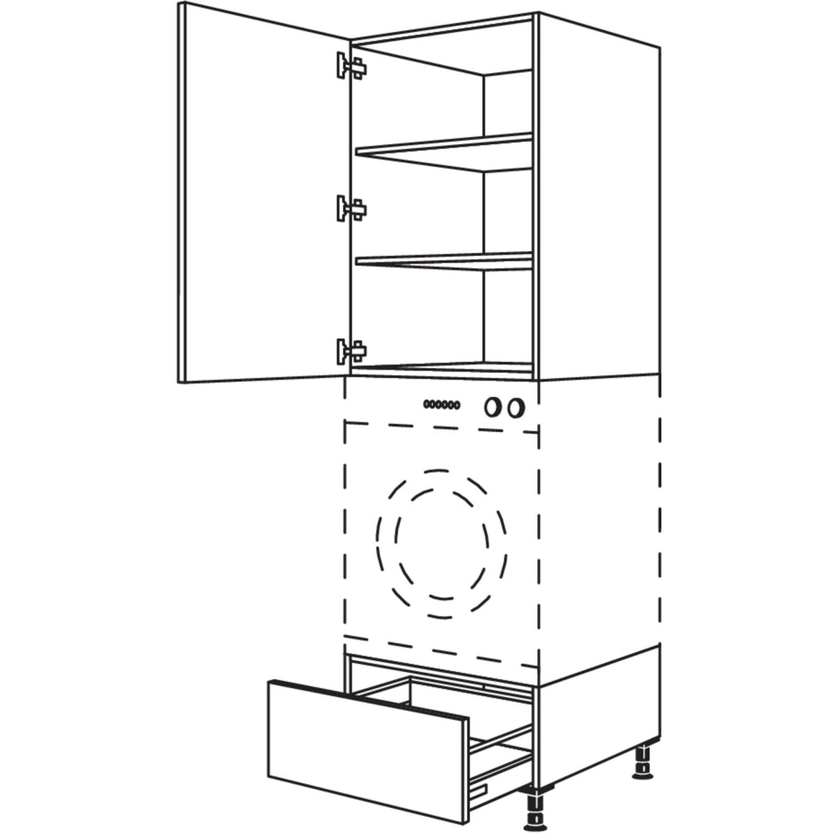 Nobilia Geraete-Umbau Waschmaschine - Waeschetrockner GWST60-3 45613