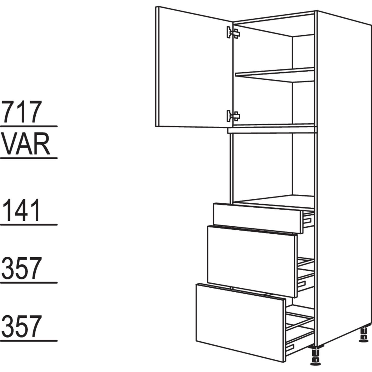 Nobilia Geräte-Umbau für Dampfgarer - Kompaktgerät GDDKS2A-2 35522