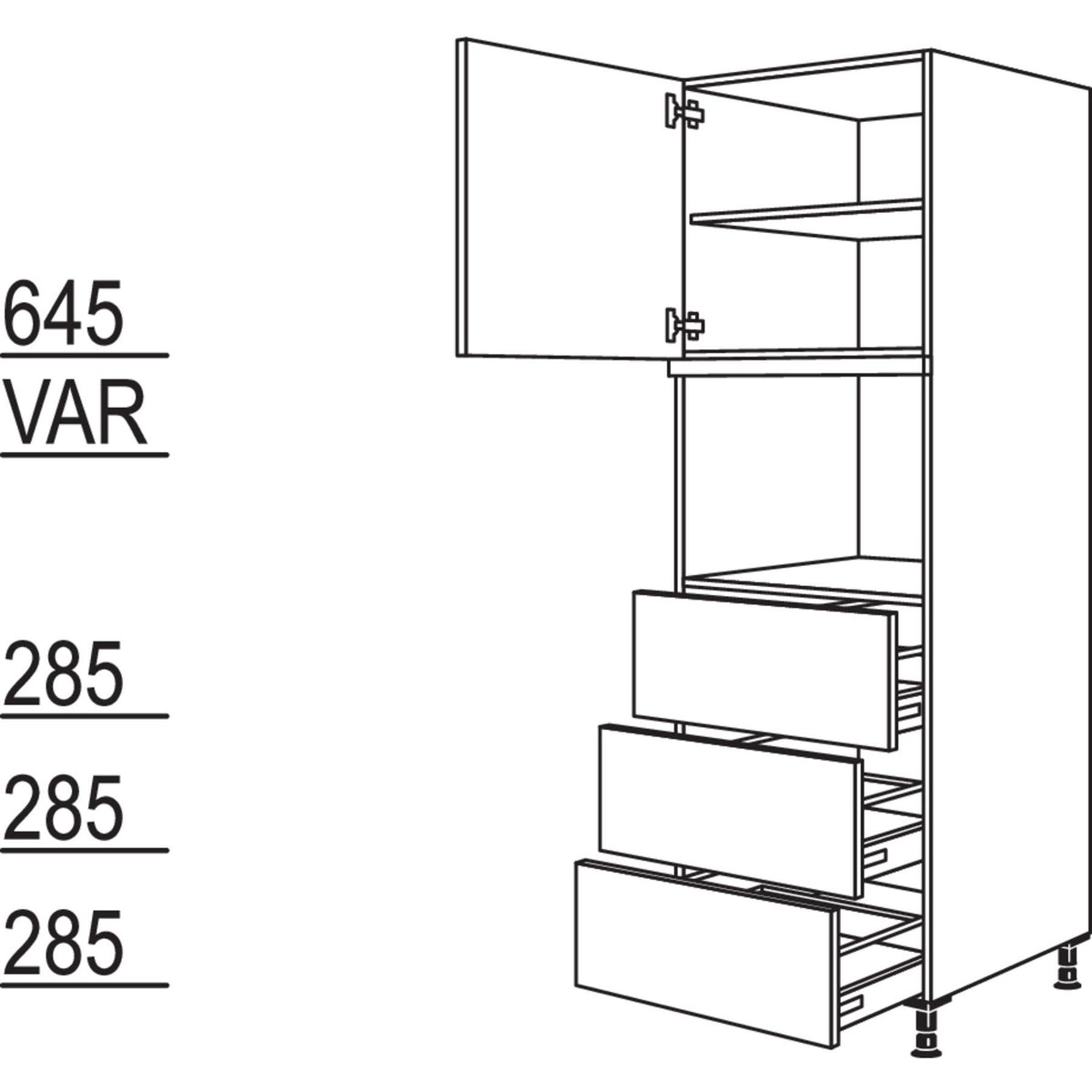 Nobilia Geraete-Umbau fuer Dampfgarer - Kompaktgeraet GDK3A-1 25523