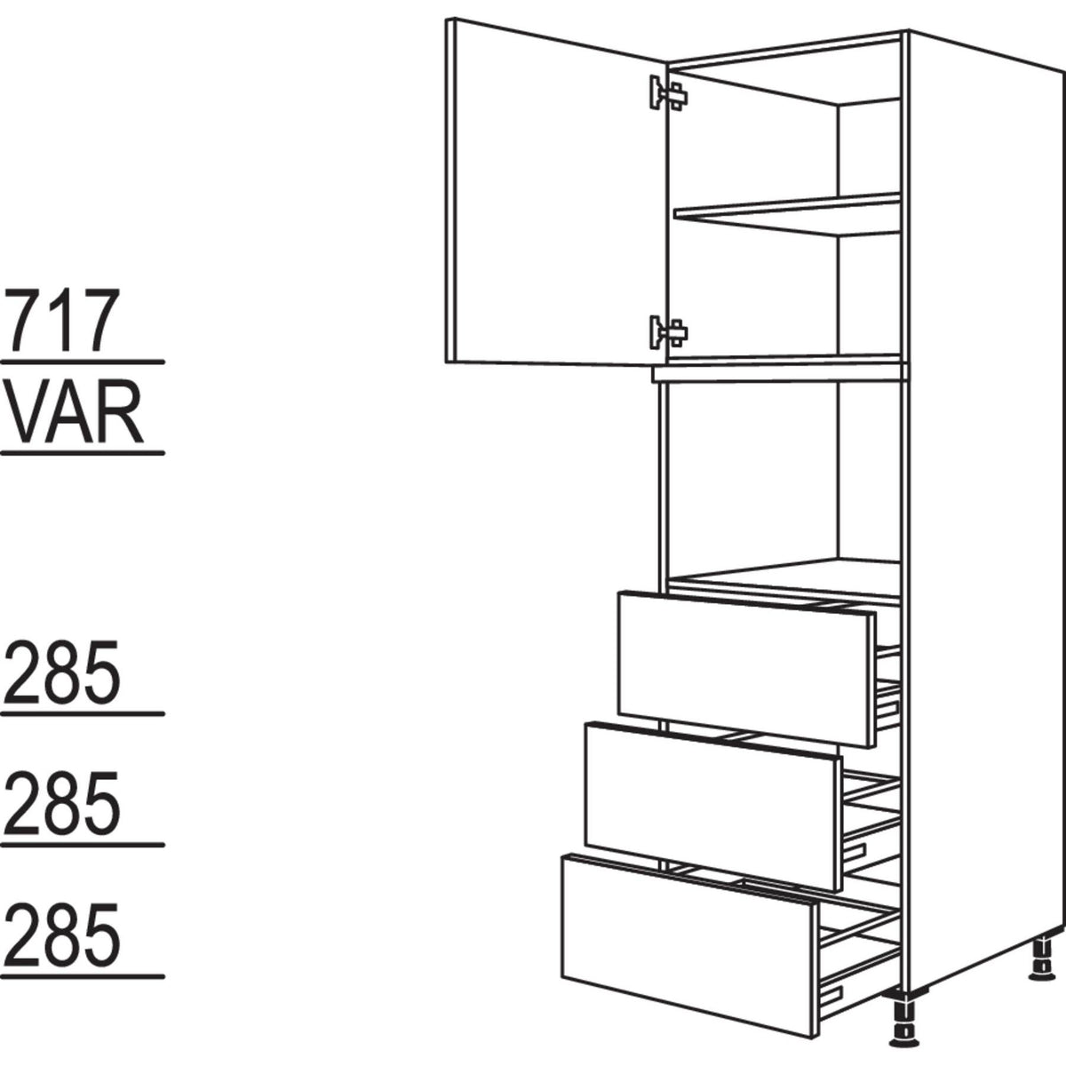 Nobilia Geräte-Umbau für Dampfgarer - Kompaktgerät GDK3A-2 35523