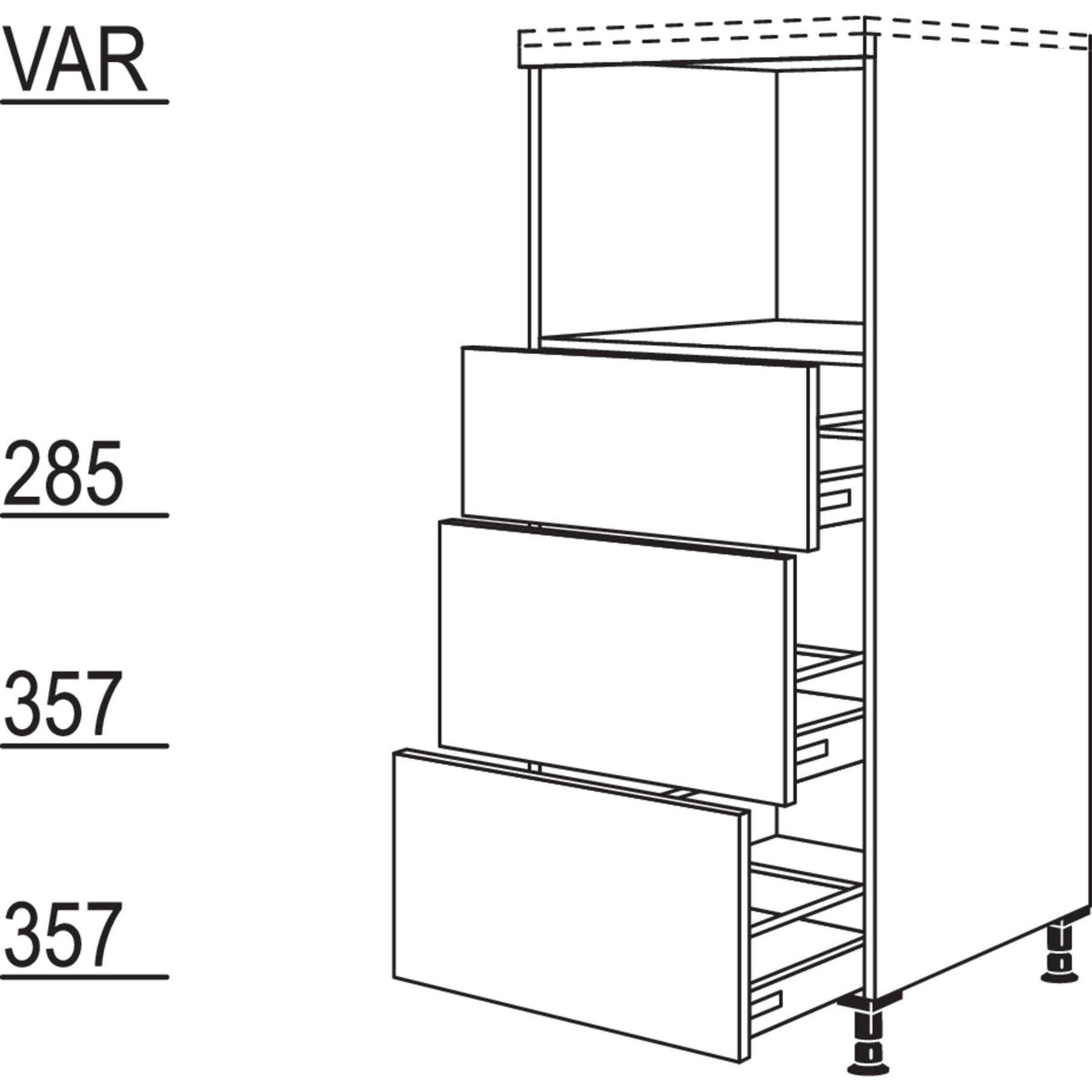 Nobilia Geraete-Umbau fuer Dampfgarer - Kompaktgeraet GDK3A 23453