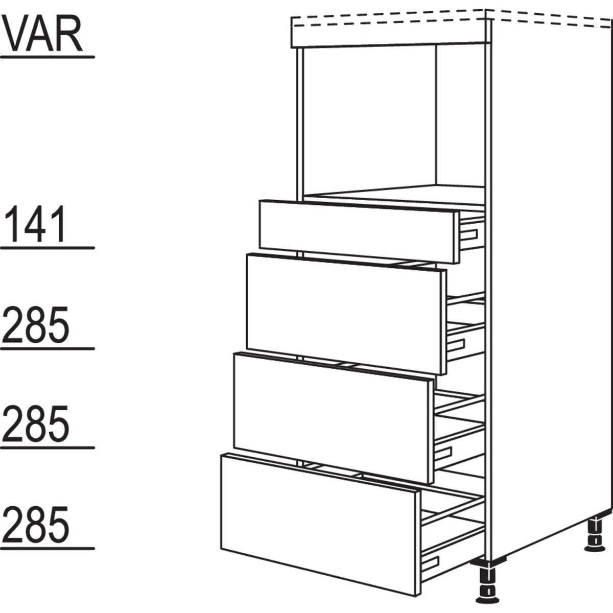 Nobilia Geraete-Umbau fuer Dampfgarer - Kompaktgeraet GDKS3A 23458