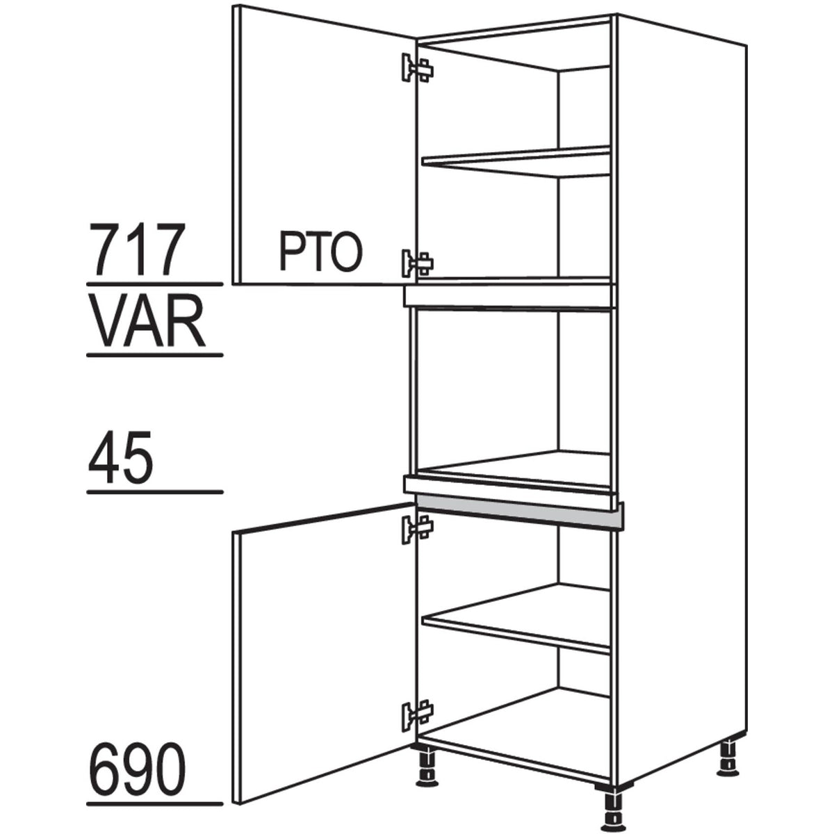 nobilia Geraete-Umbau fuer Dampfgarer - Kompaktgeraet LGDK-1 24537