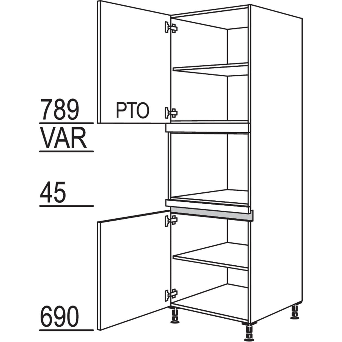 nobilia Geraete-Umbau fuer Dampfgarer - Kompaktgeraet LGDK-2 35543