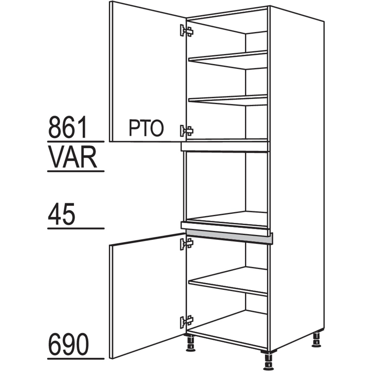 nobilia Geraete-Umbau fuer Dampfgarer - Kompaktgeraet LGDK-3 45540