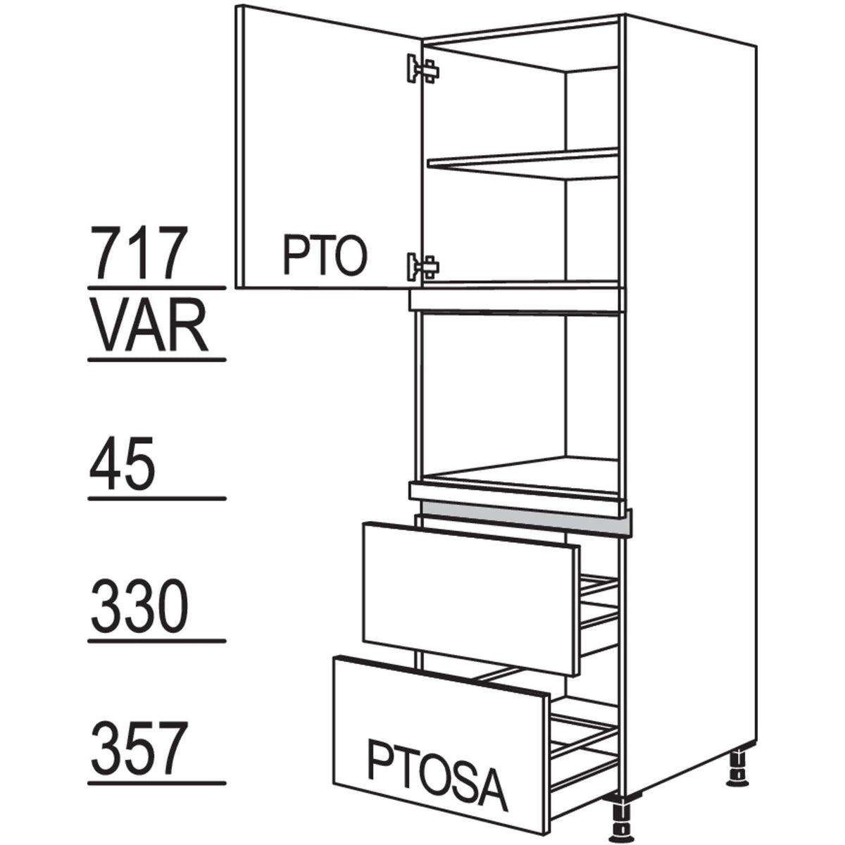 nobilia Geraete-Umbau fuer Dampfgarer - Kompaktgeraet LGDK2A-1 24538
