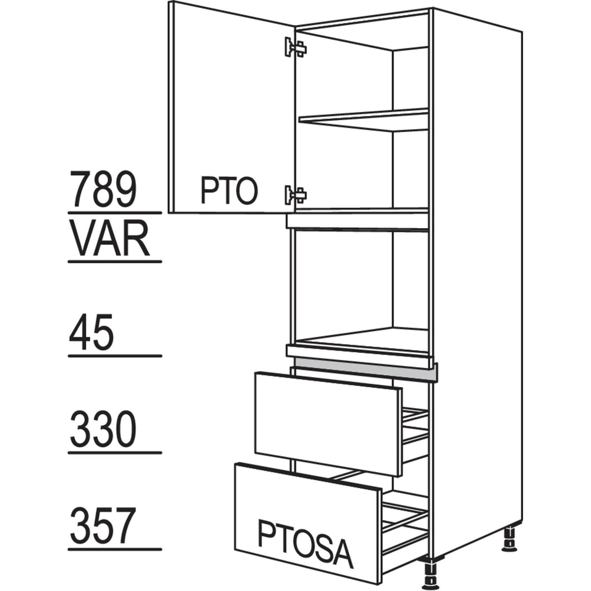 nobilia Geraete-Umbau fuer Dampfgarer - Kompaktgeraet LGDK2A-2 35547