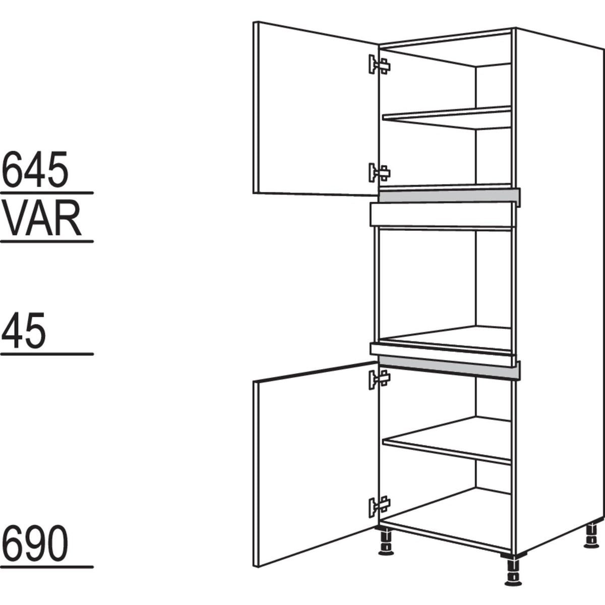 Nobilia Geraete-Umbau fuer Dampfgarer - Kompaktgeraet NGDK-1 24555