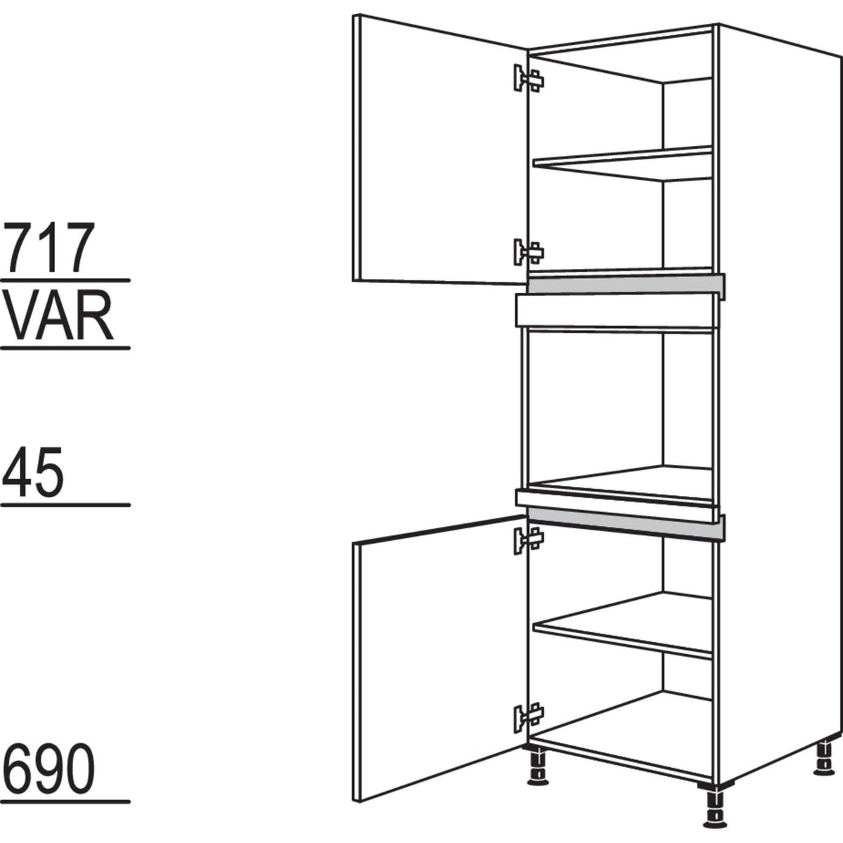 Nobilia Geraete-Umbau fuer Dampfgarer - Kompaktgeraet NGDK-2 35555