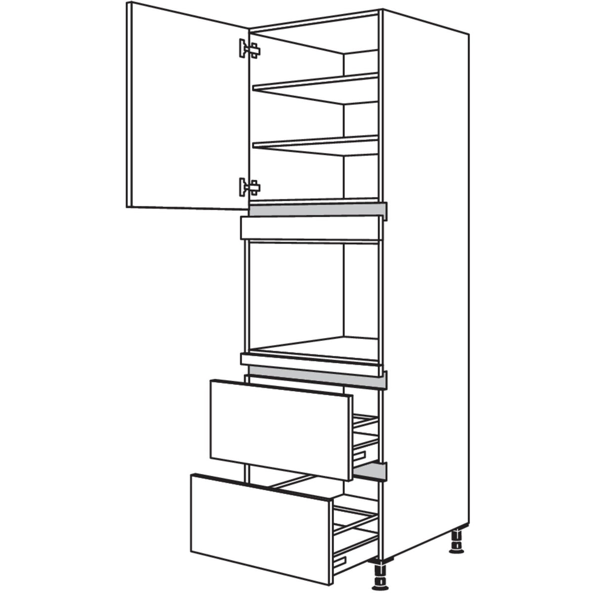 Nobilia Geraete-Umbau fuer Dampfgarer - Kompaktgeraet NGDK2A-3 45559