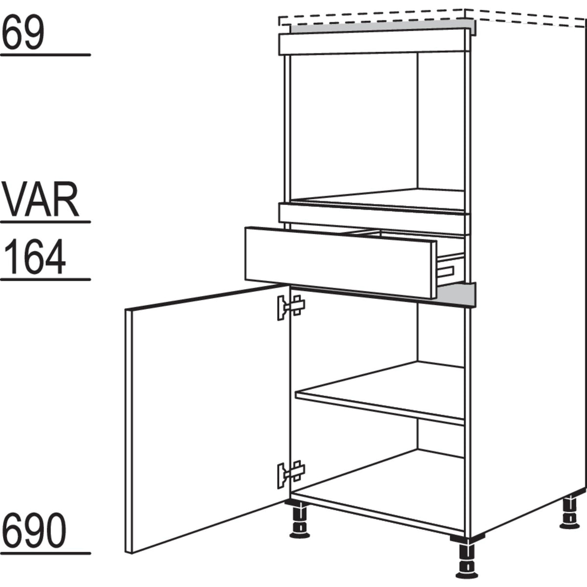 Nobilia Geraete-Umbau fuer Dampfgarer - Kompaktgeraet NGDKS 44341