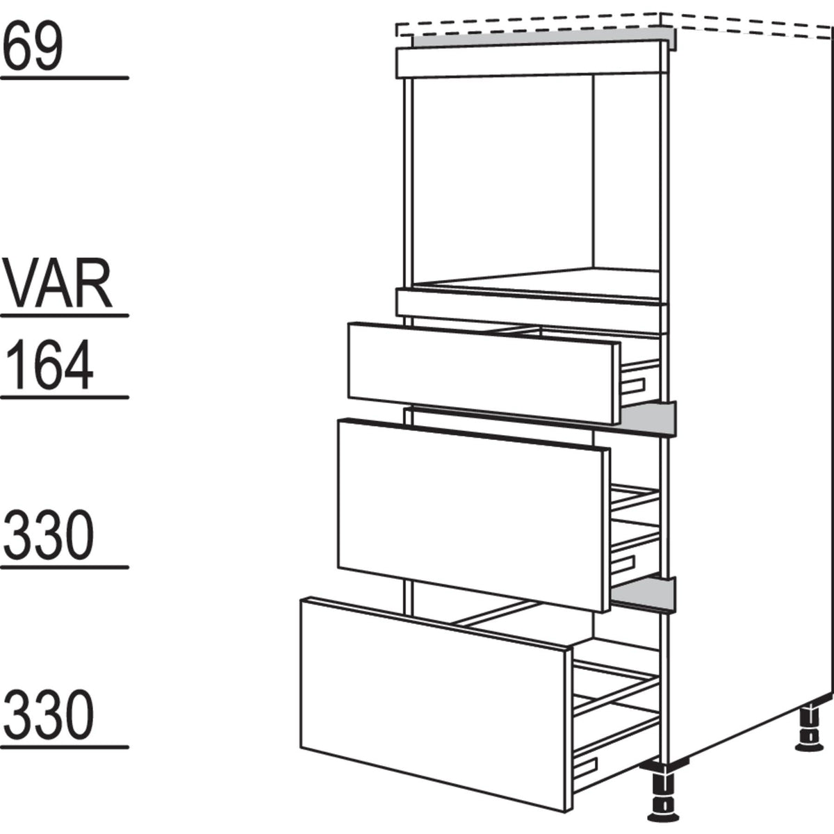 Nobilia Geraete-Umbau fuer Dampfgarer - Kompaktgeraet NGDKS2A 45348