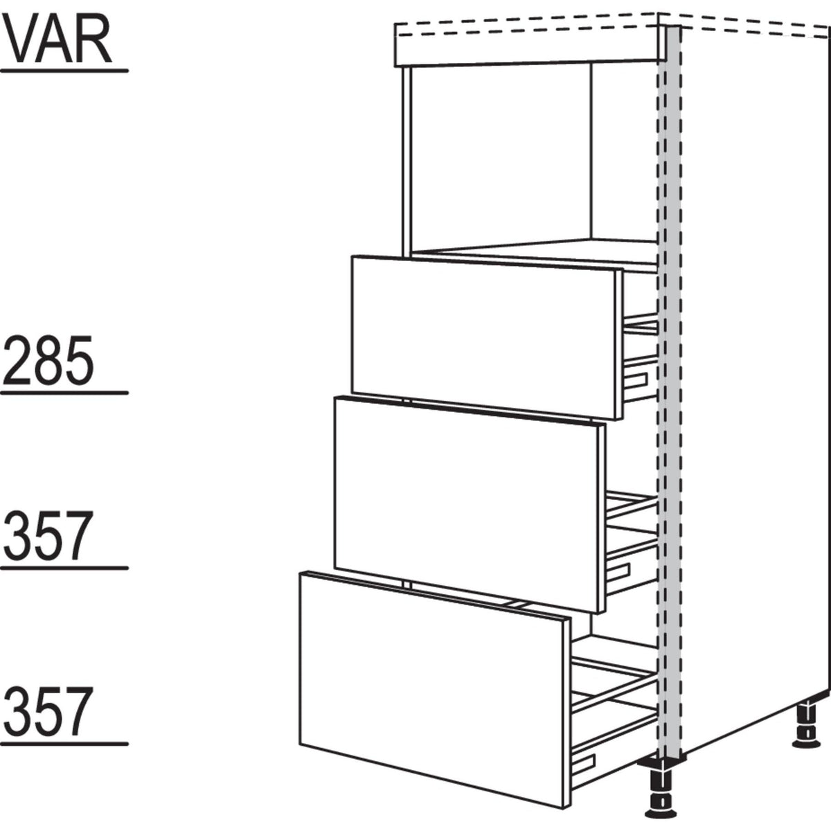 Nobilia Geraete-Umbau fuer Dampfgarer - Kompaktgeraet NGSDK3A 56453