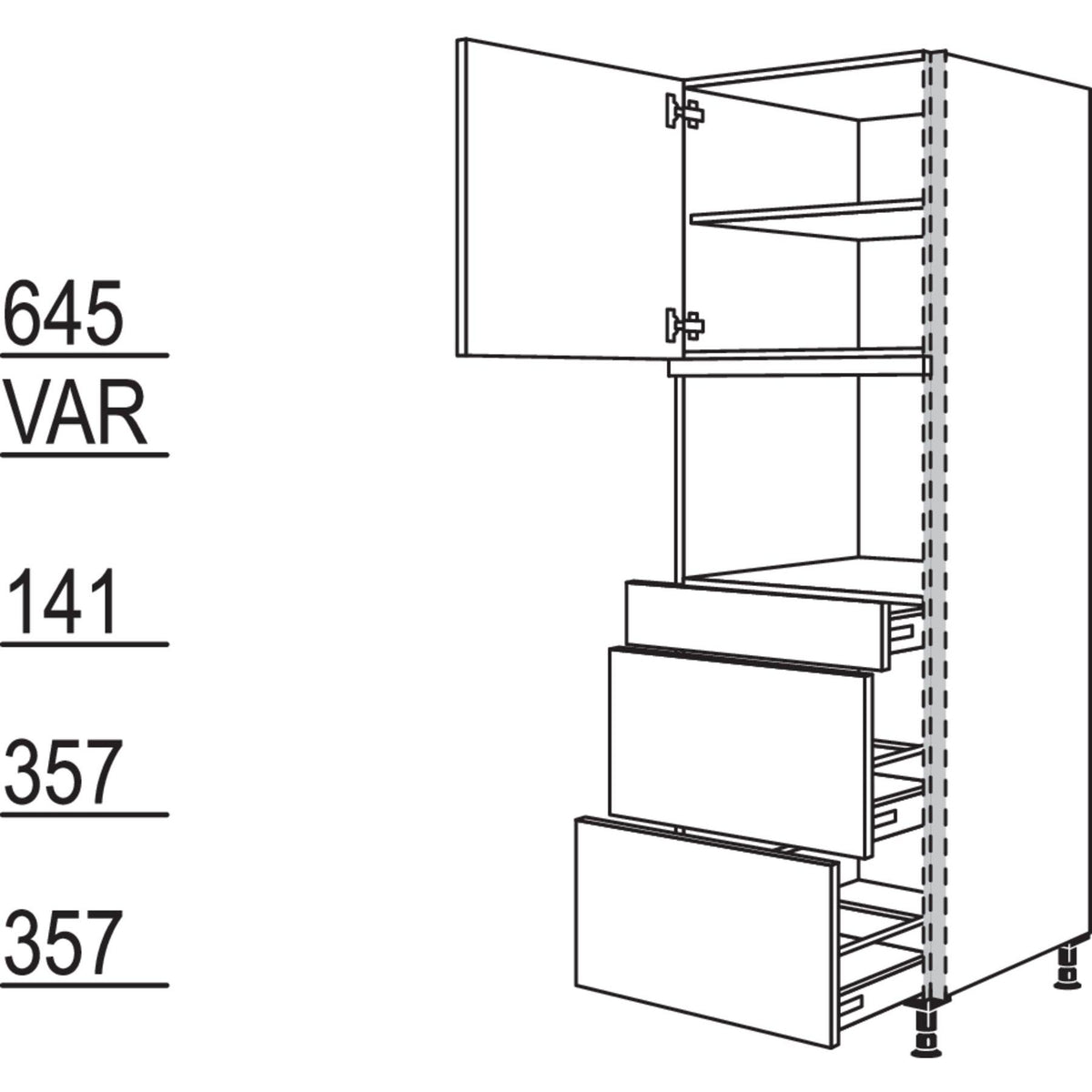 Nobilia Geraete-Umbau fuer Dampfgarer - Kompaktgeraet NGSDKS2A-1 23594