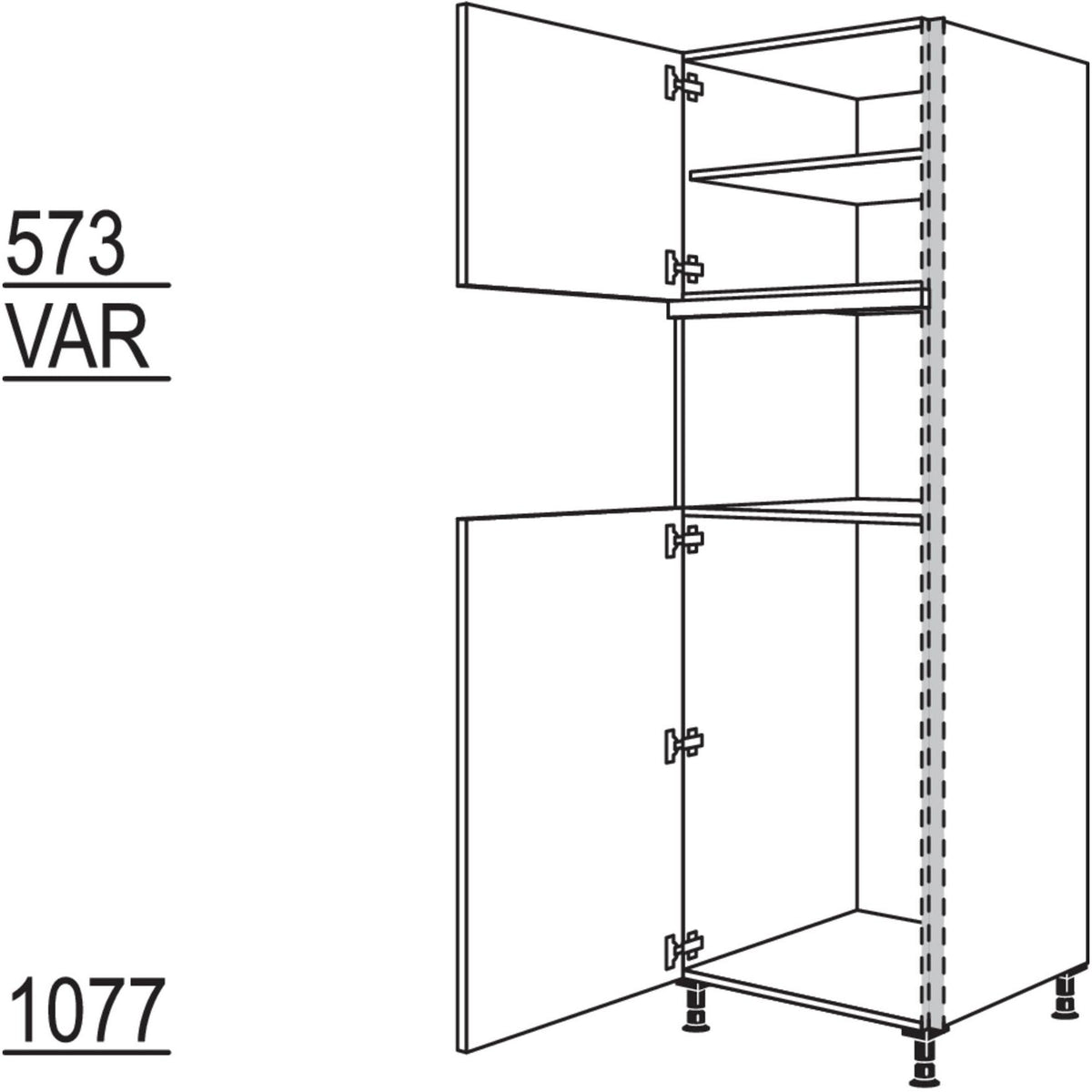 Nobilia Geräte-Umbau für Kühlautomat und Dampfgarer - Kompaktgerät NGS103DK-3 53948