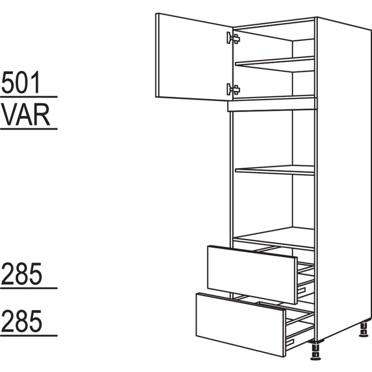 Nobilia Geraete-Umbau fuer Mikrowelle und Dampfgarer - Kompaktgeraet GMDK2A-1 25514