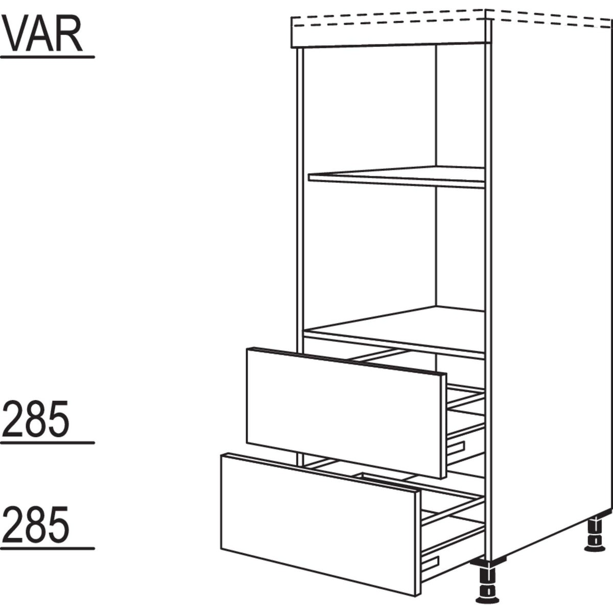 Nobilia Geraete-Umbau fuer Mikrowelle und Dampfgarer - Kompaktgeraet GMDK2A 24524