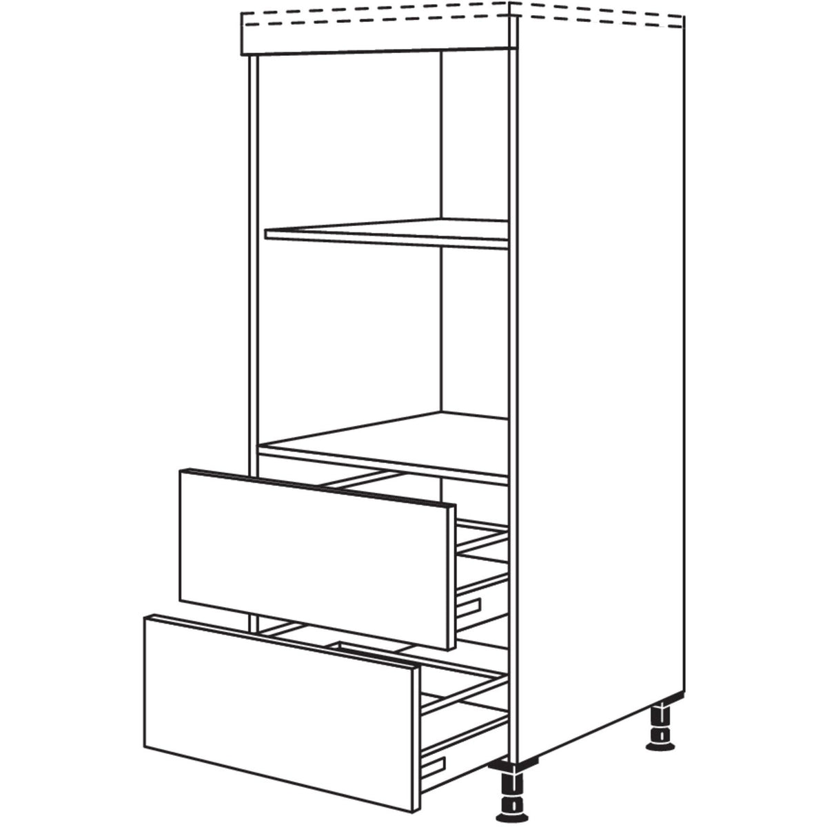 Nobilia Geraete-Umbau fuer Mikrowelle und Dampfgarer - Kompaktgeraet GMDK2A 24524