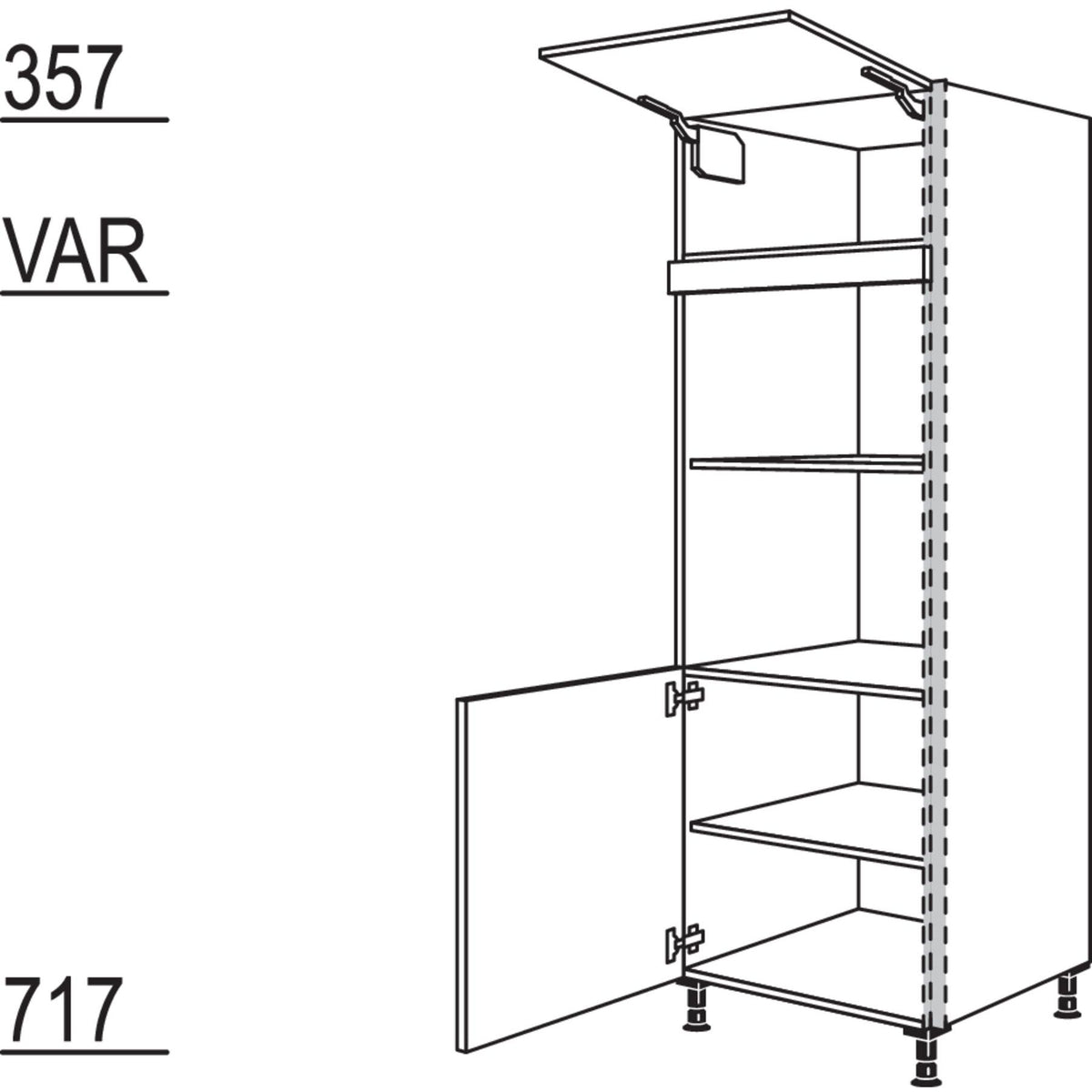 Nobilia Geraete-Umbau fuer Mikrowelle und Dampfgarer - Kompaktgeraet NGSMDK-1 23592