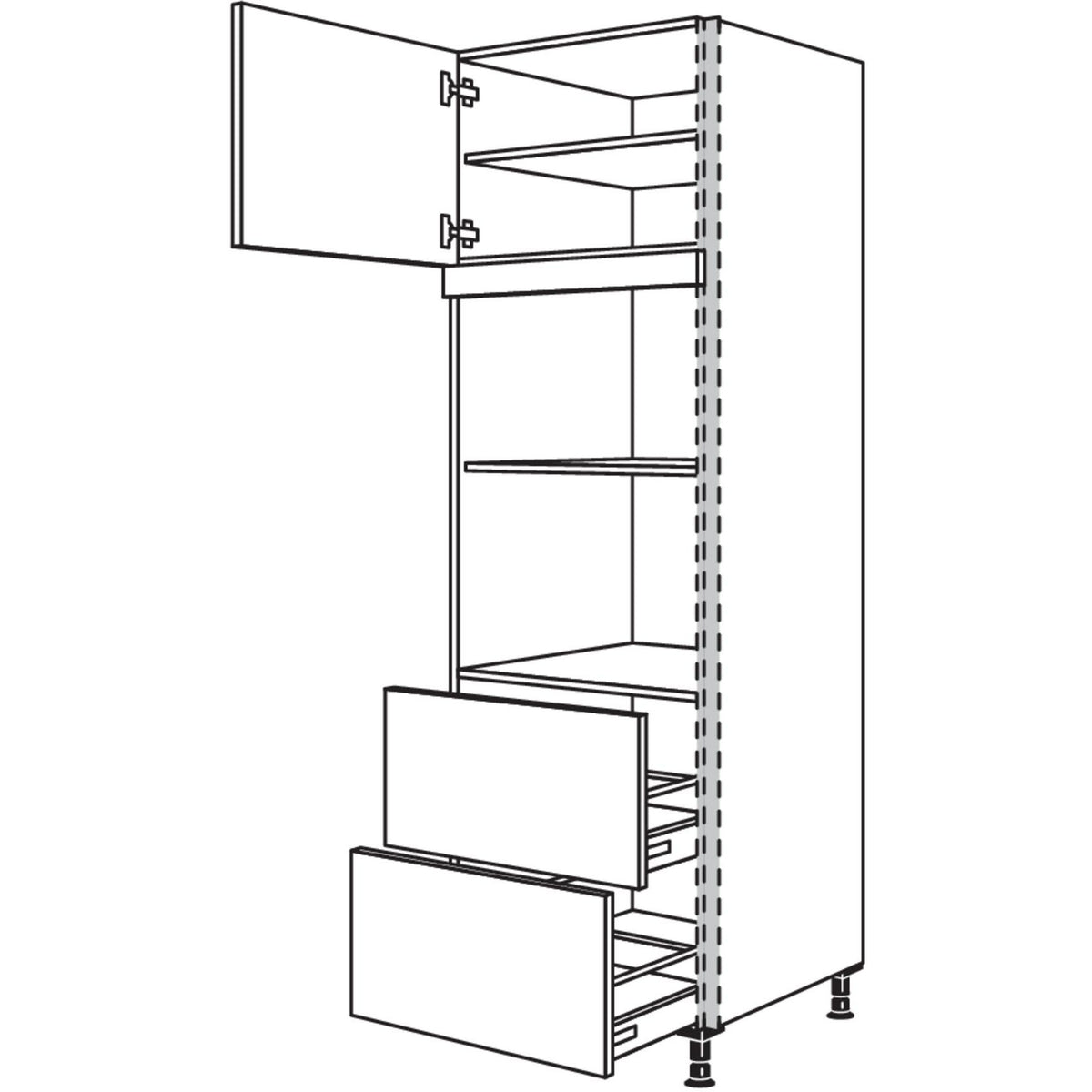Nobilia Geraete-Umbau fuer Mikrowelle und Dampfgarer - Kompaktgeraet NGSMDK2A-3 53593