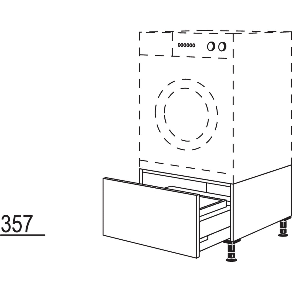Nobilia Geraete-Unterbau fuer Waschmaschine - Trockner GUWST60 28148