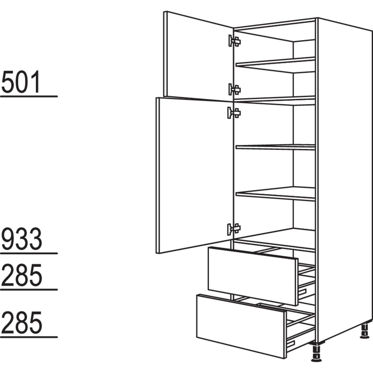 Nobilia Geschirr-- Vorratsschrank H2A50-1 24019