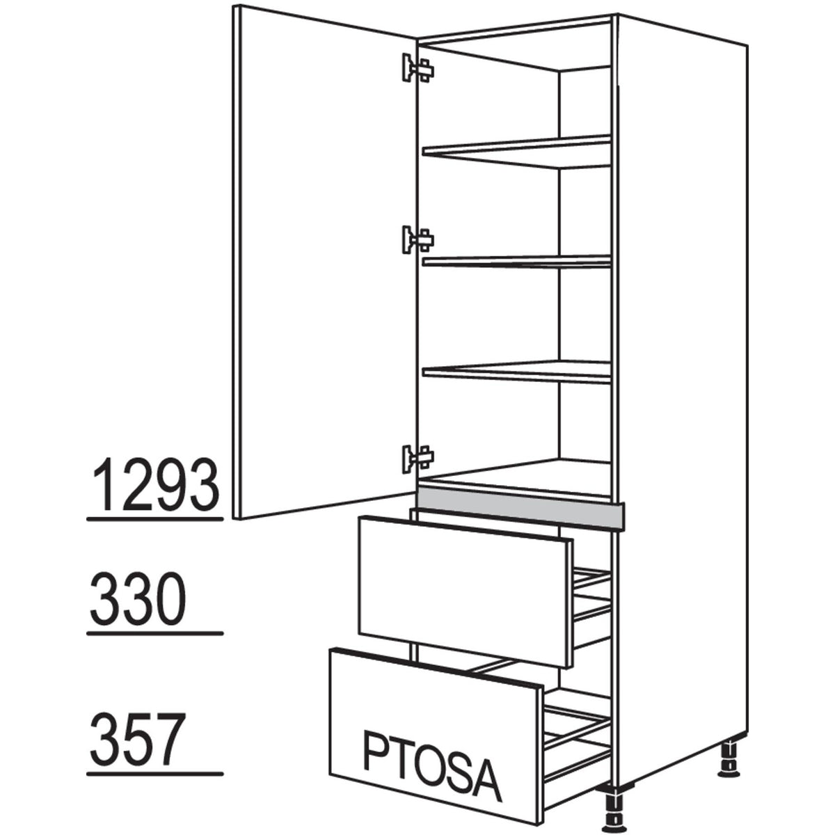 nobilia Geschirr-- Vorratsschrank LH2A60-1 25124