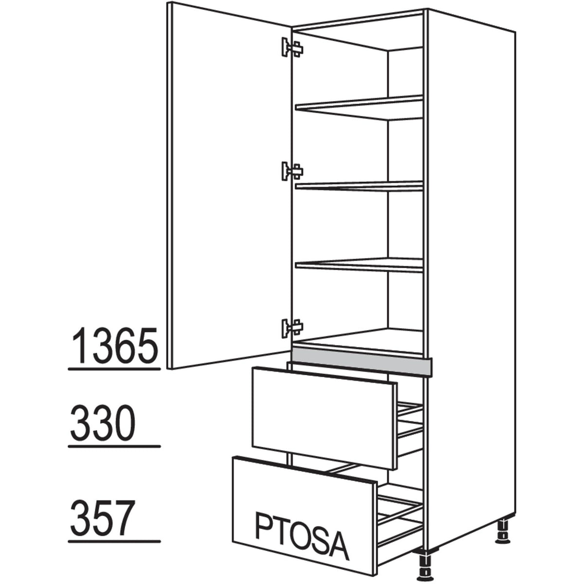 nobilia Geschirr-- Vorratsschrank LH2A60-2 36109