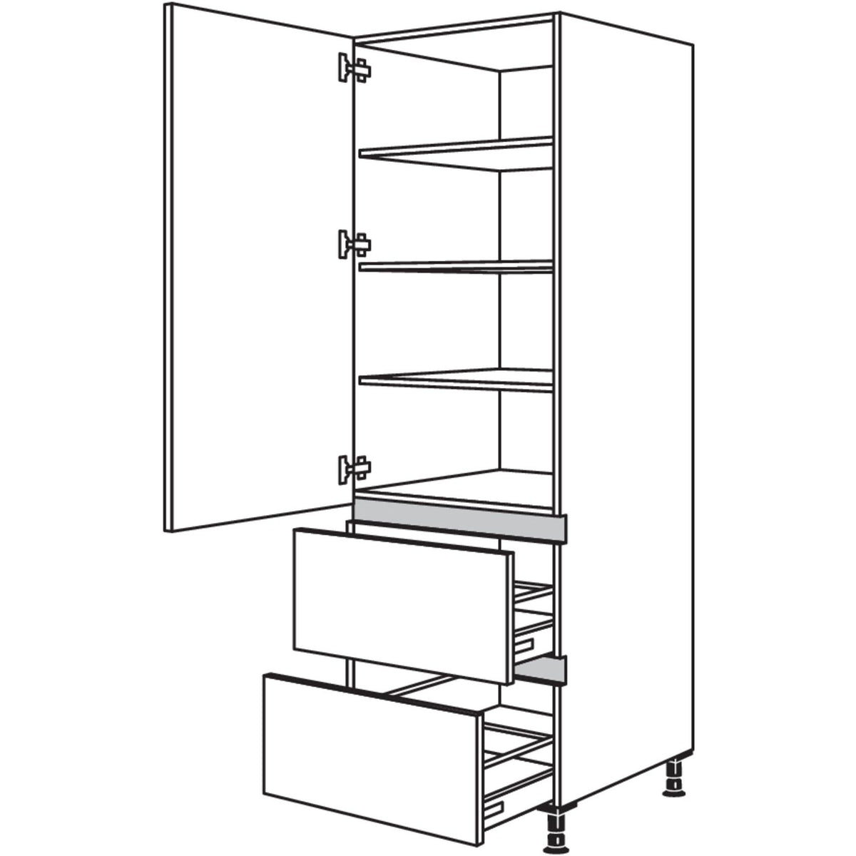Nobilia Geschirr-- Vorratsschrank NH2A40-1 25127