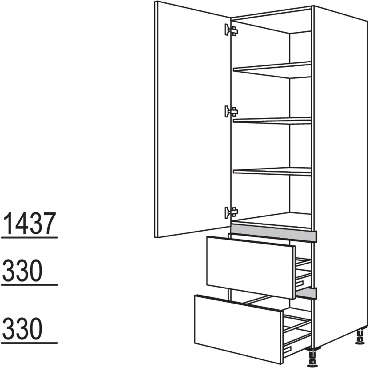 Nobilia Geschirr-- Vorratsschrank NH2A30-3 47126