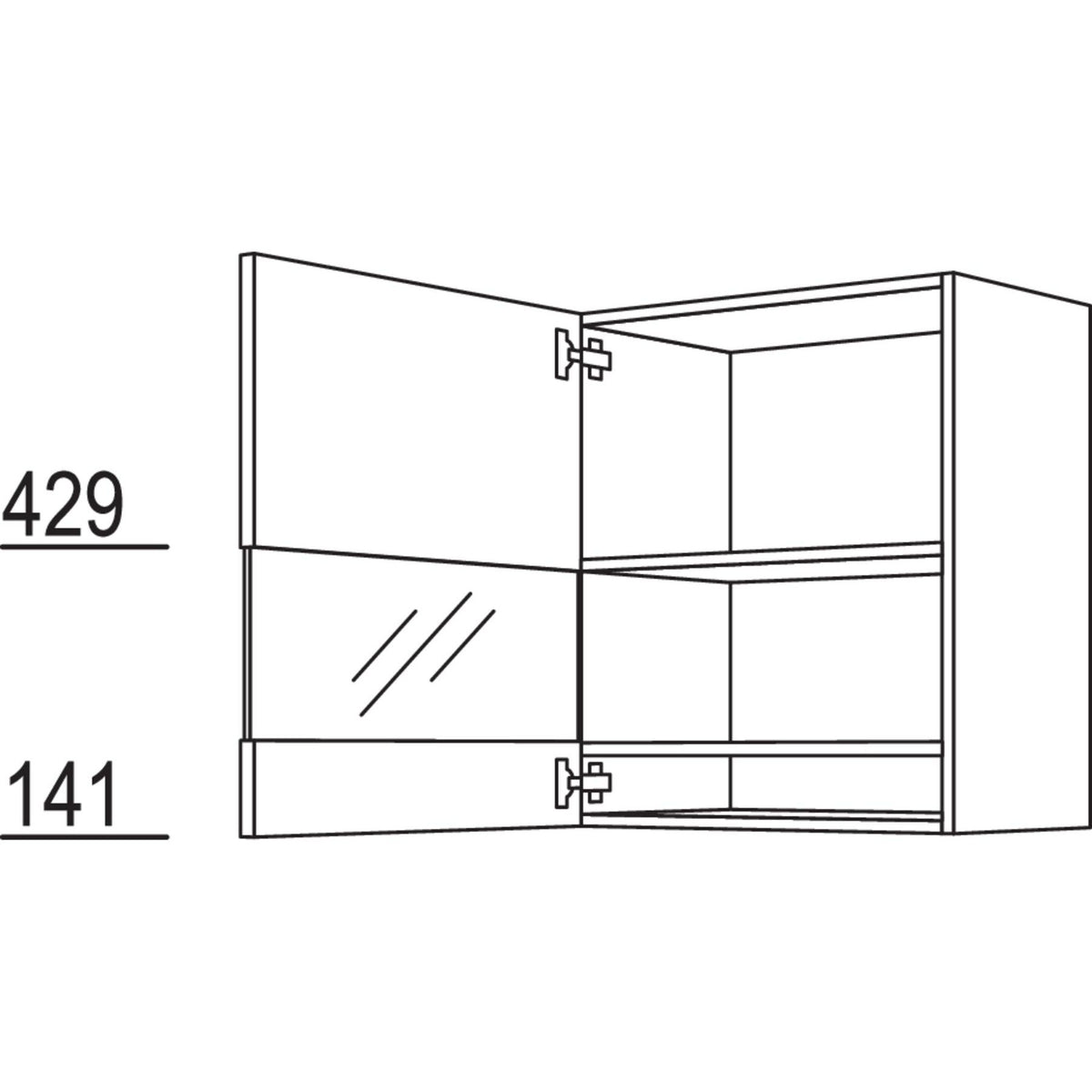 Nobilia Glas-Wandschrank Boulevard WGB50-2 45438