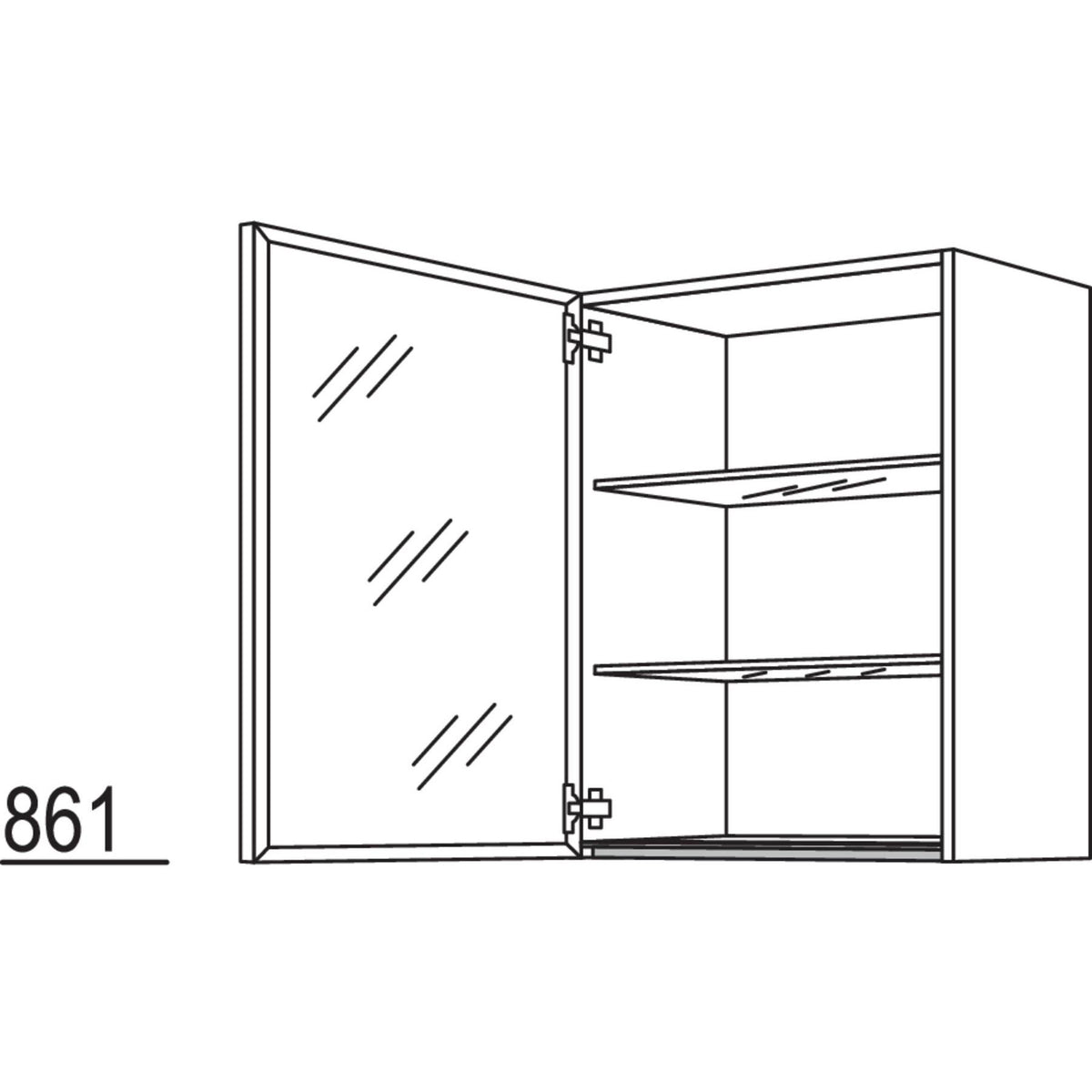 Nobilia Glas-Wandschrank Flat WF50-3 50485