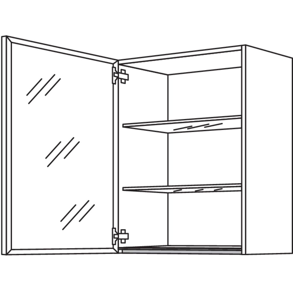Nobilia Glas-Wandschrank Flat WF60-3 50486