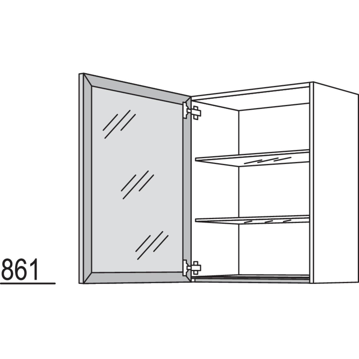 Nobilia Glas-Wandschrank Square WSQ60-3 51526
