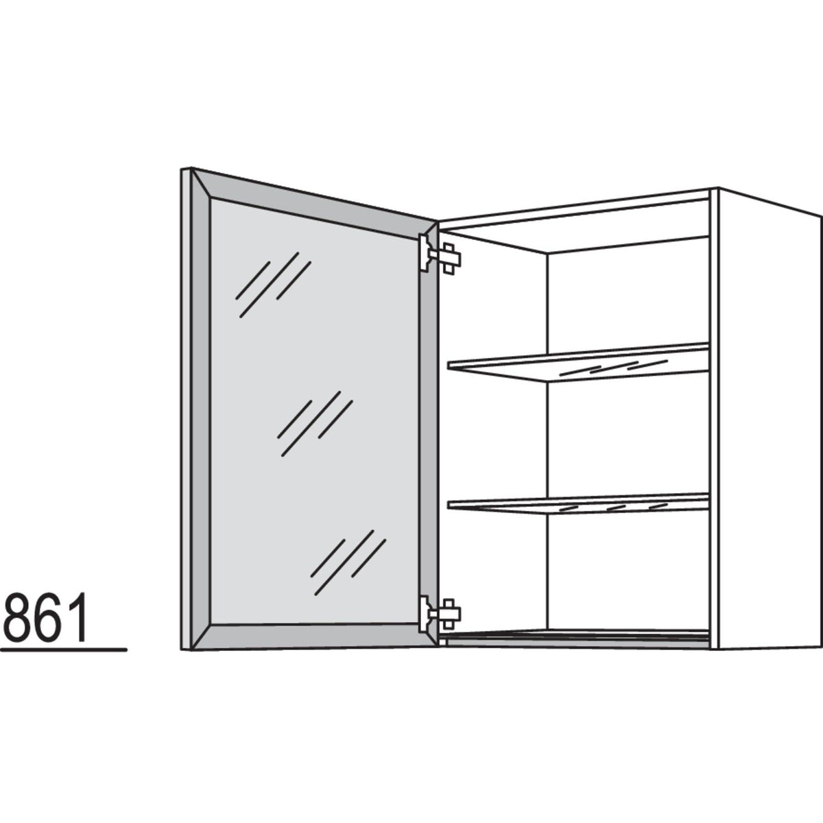 Nobilia Glas-Wandschrank Square WSQ60-3 51526