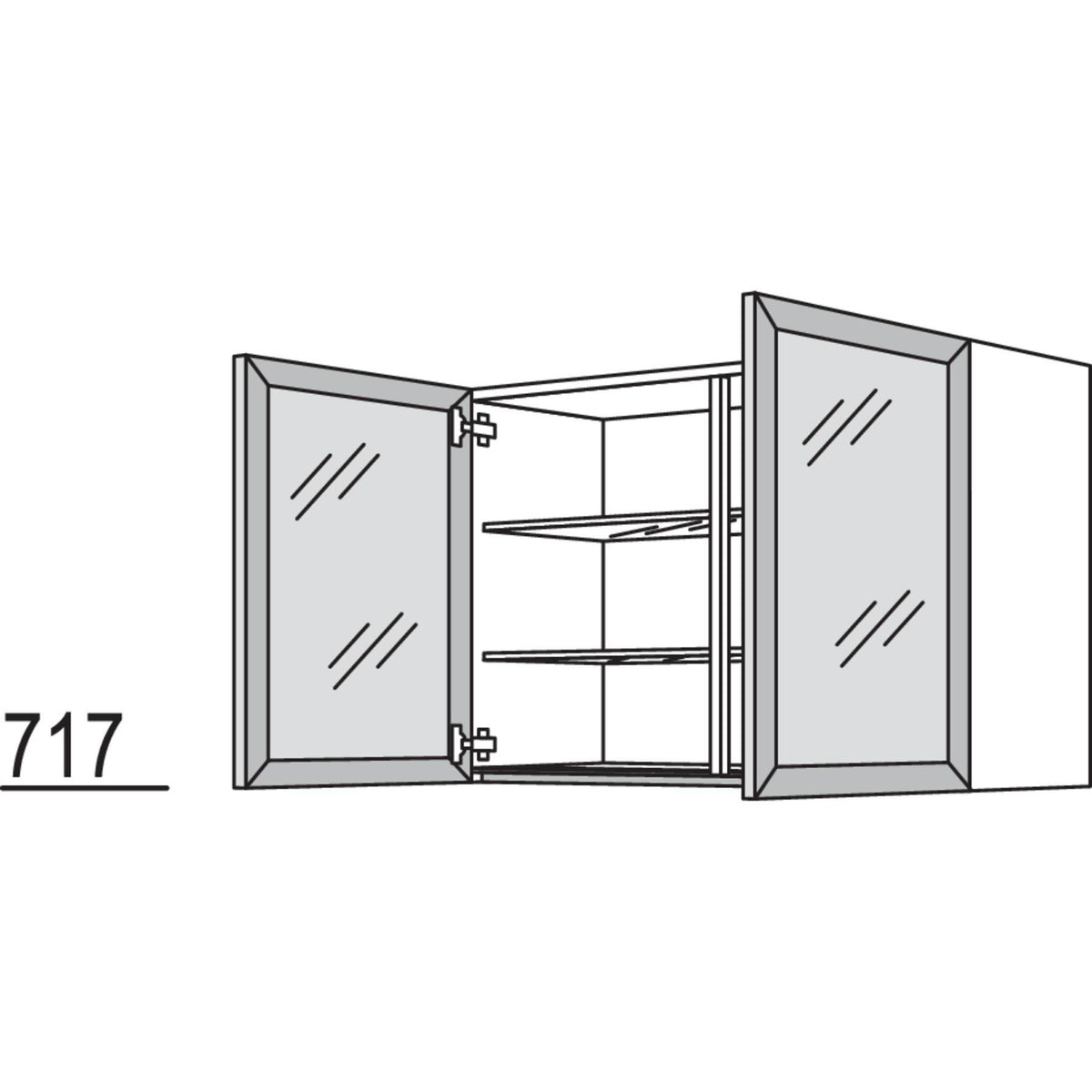 Nobilia Glas-Wandschrank Square WSQ90-1 37529