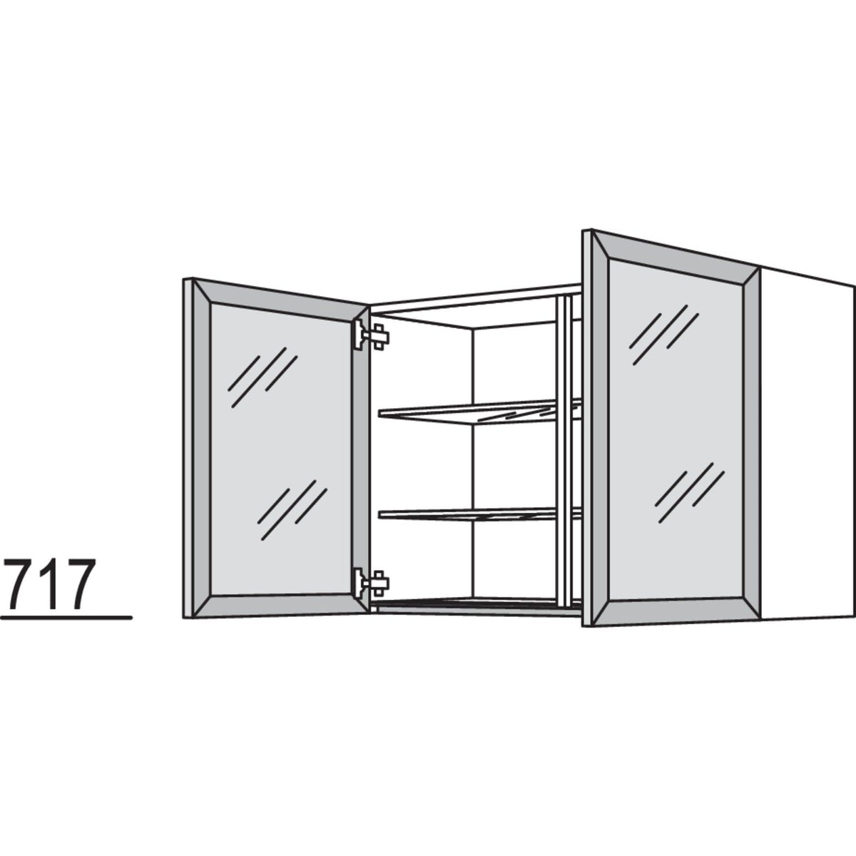 Nobilia Glas-Wandschrank Square WSQ90-1 37529