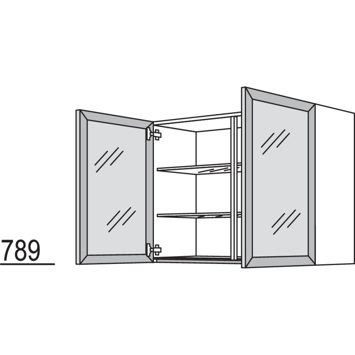 Nobilia Glas-Wandschrank Square WSQ90-2 41529