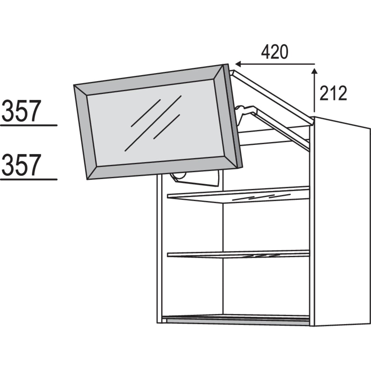 Nobilia Glas-Wandschrank Square mit Falt-Lifttür WFLSQ80-1 31578