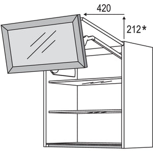 Nobilia Glas-Wandschrank Square mit Falt-Lifttuer WFLSQ90-1 31579