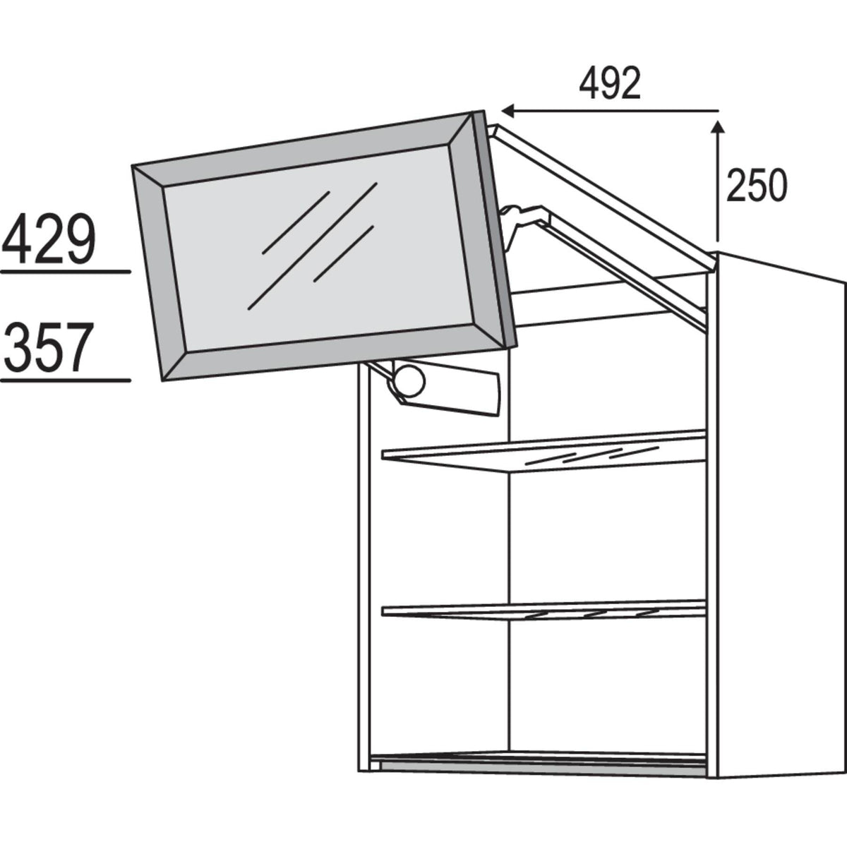 Nobilia Glas-Wandschrank Square mit Falt-Lifttür WFLSQ120-2 45582