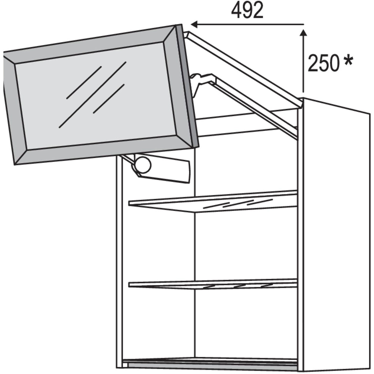 Nobilia Glas-Wandschrank Square mit Falt-Lifttuer WFLSQ50-2 45575