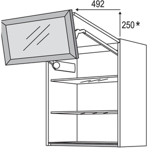 Nobilia Glas-Wandschrank Square mit Falt-Lifttuer WFLSQ90-2 45579