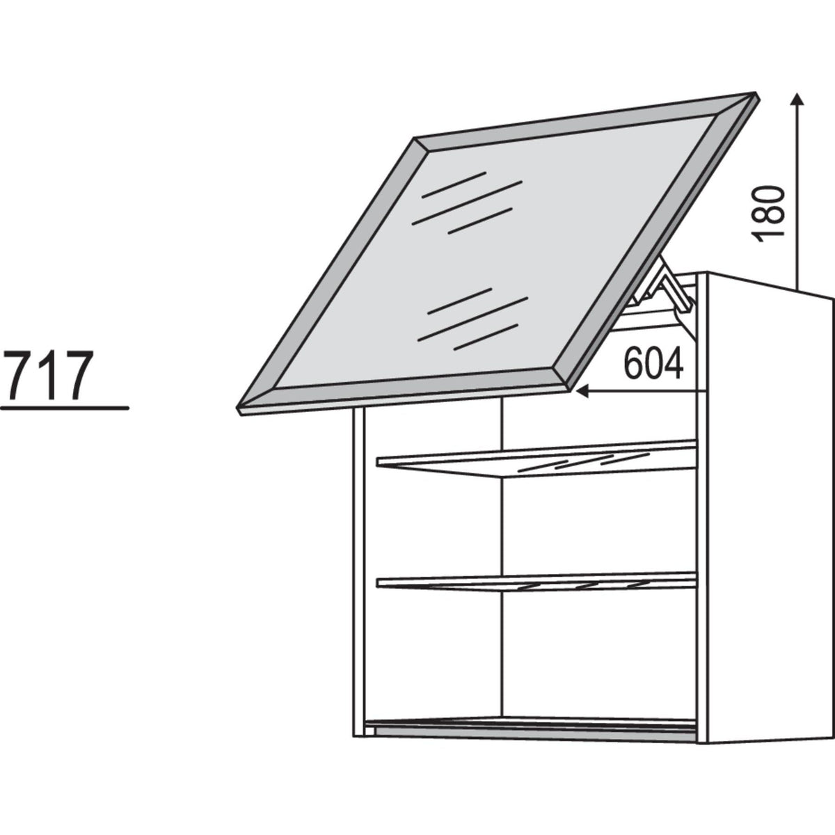 Nobilia Glas-Wandschrank Square mit Schwingklappe WKSSQ60-1 31596