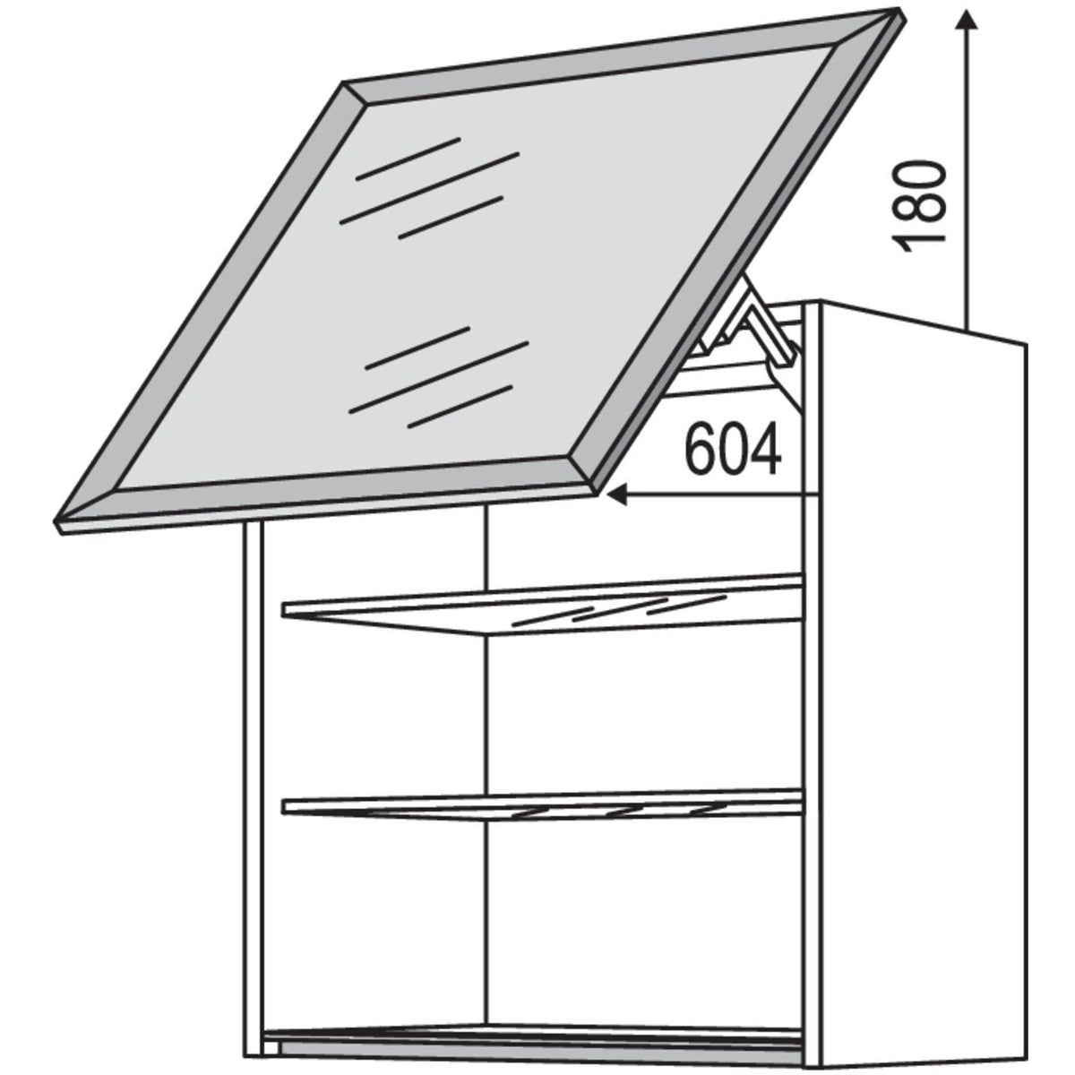 Nobilia Glas-Wandschrank Square mit Schwingklappe WKSSQ90-1 31599