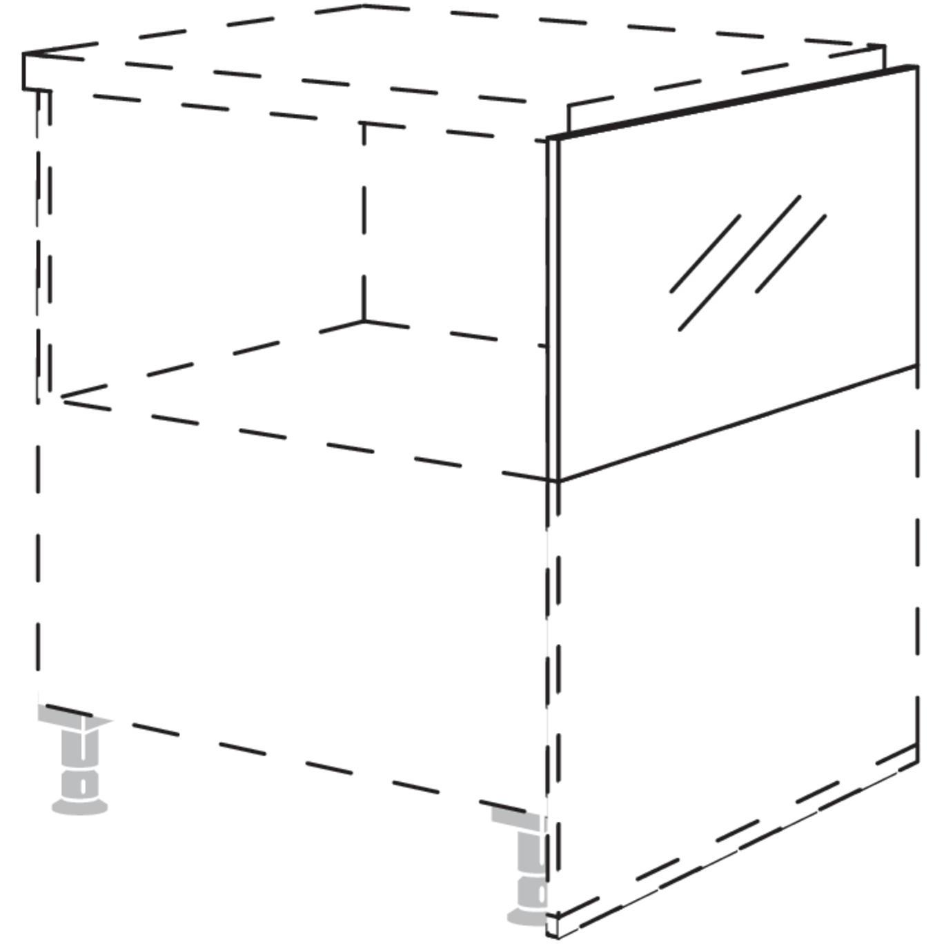 nobilia panel lateral de vidrio para planificaciones de espacio con armarios bajos de altura especial 360 mm UWGR107-34