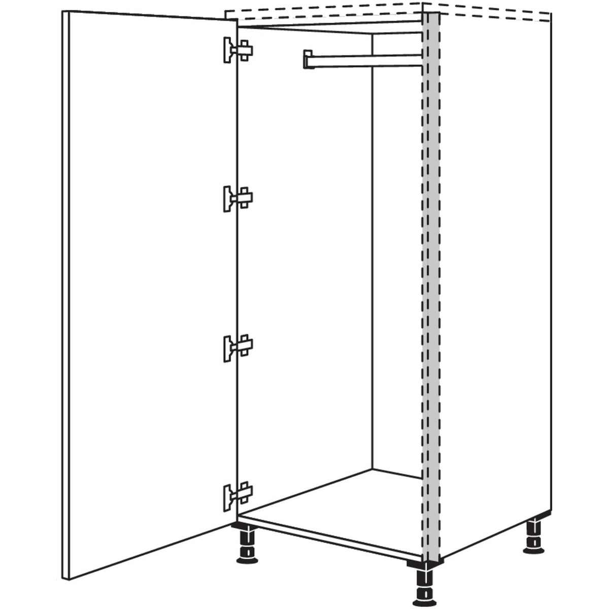 nobilia Highboard Garderobenschrank NHSWGF60 56706